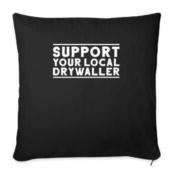 Drywall fitter Drywaller - Sofa pillowcase 17,3'' x 17,3'' (45 x 45 cm) - black - Front