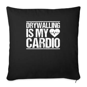 Drywall fitter Drywaller - Sofa pillowcase 17,3'' x 17,3'' (45 x 45 cm) - black - Front