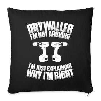 Drywall fitter Drywaller - Sofa pillowcase 17,3'' x 17,3'' (45 x 45 cm) - black - Front