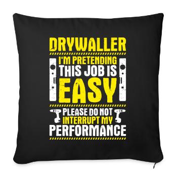 Drywall fitter Drywaller - Sofa pillowcase 17,3'' x 17,3'' (45 x 45 cm) - black - Front