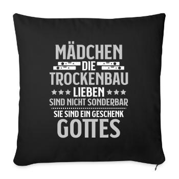 Trockenbaumonteur Trockenbau Drywaller - Sofakissenbezug 45 x 45 cm - Schwarz - Vorne