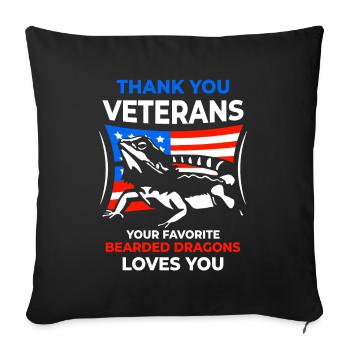 Thank you Veterans Bearded Dragons - Sofakissenbezug 45 x 45 cm - Schwarz - Vorne