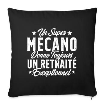 Mécano Papa Cadeau Drôle Fête Des Pères Garagiste - Housse de coussin décorative 45 x 45 cm - noir - Devant