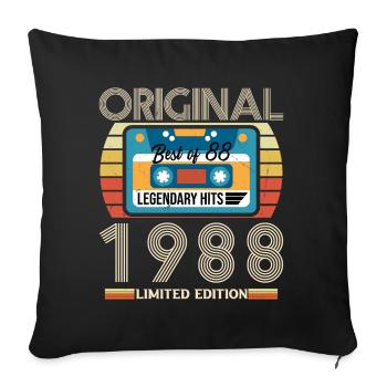 Vintage Birthday Gift 1988 Limited Edition - Sofa pillowcase 17,3'' x 17,3'' (45 x 45 cm) - black - Front