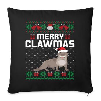 Joyeux Noël Tenue de Castor - Housse de coussin décorative 45 x 45 cm - noir - Devant