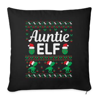 Auntie Elf Outfit - Sofakissenbezug 45 x 45 cm - Schwarz - Vorne