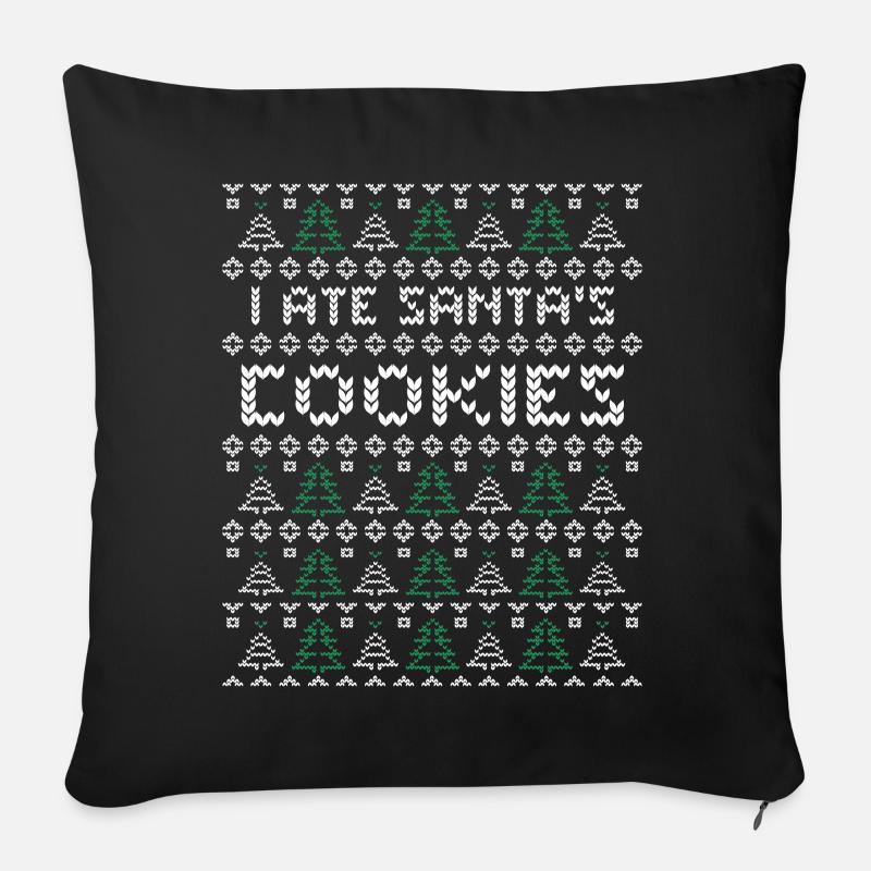 Cookies moche Noël - Housse de coussin décorative 45 x 45 cm - noir