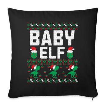 Tenue de Noël Baby Elf - Housse de coussin décorative 45 x 45 cm - noir - Devant