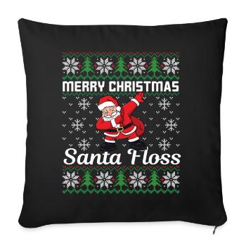 Merry Christmas Santa Floss - Sofakissenbezug 45 x 45 cm - Schwarz - Vorne
