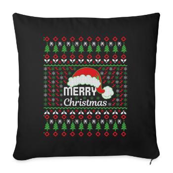 Merry Christmas - Sofa pillowcase 17,3'' x 17,3'' (45 x 45 cm) - black - Front
