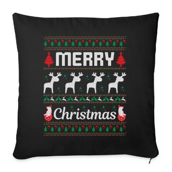 Merry Christmas - Sofakissenbezug 45 x 45 cm - Schwarz - Vorne