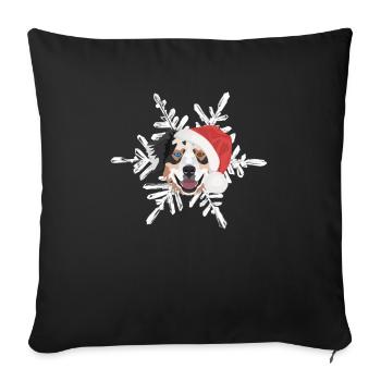 Australian Shepherd Merry Christmas - Sofa pillowcase 17,3'' x 17,3'' (45 x 45 cm) - black - Front