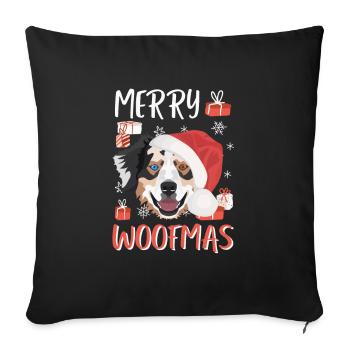 Australian Shepherd Merry Christmas - Sofa pillowcase 17,3'' x 17,3'' (45 x 45 cm) - black - Front