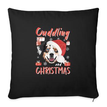 Berger australien Joyeux Noël - Housse de coussin décorative 45 x 45 cm - noir - Devant