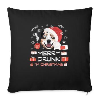 Australian Shepherd Weihnachtsmarkt - Sofakissenbezug 45 x 45 cm - Schwarz - Vorne