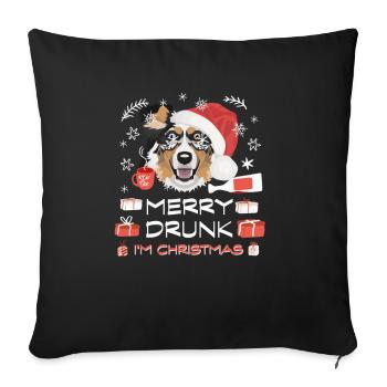 Australian Shepherd Weihnachtsmarkt - Sofakissenbezug 45 x 45 cm - Schwarz - Vorne