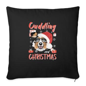Berger australien Joyeux Noël - Housse de coussin décorative 45 x 45 cm - noir - Devant