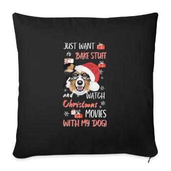 Berger australien Joyeux Noël - Housse de coussin décorative 45 x 45 cm - noir - Devant