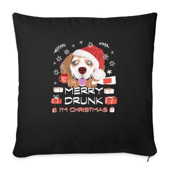 Beagle Weihnachtsmarkt - Sofakissenbezug 45 x 45 cm - Schwarz - Vorne