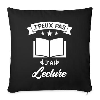 Je Peux Pas J'ai Lecture Cadeau - Housse de coussin décorative 45 x 45 cm - noir - Devant