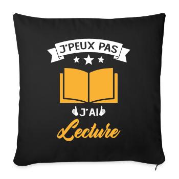 Je Peux Pas J'ai Lecture Cadeau - Housse de coussin décorative 45 x 45 cm - noir - Devant