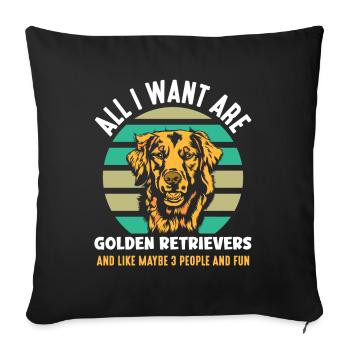 Golden Retriever - Sofakissenbezug 45 x 45 cm - Schwarz - Vorne