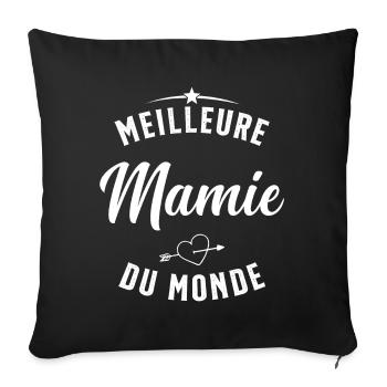 Meilleure Mamie Du Monde Humour Cadeau - Housse de coussin décorative 45 x 45 cm - noir - Devant