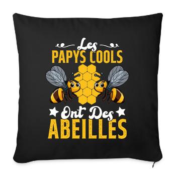 Les Papys Cools Ont Des Abeilles Cadeau Apiculteur - Housse de coussin décorative 45 x 45 cm - noir - Devant