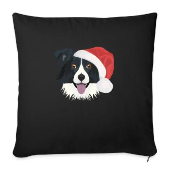 Border Collie Merry Christmas - Sofa pillowcase 17,3'' x 17,3'' (45 x 45 cm) - black - Front