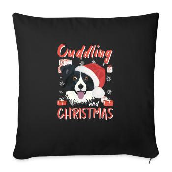 Border Collie Merry Christmas - Sofa pillowcase 17,3'' x 17,3'' (45 x 45 cm) - black - Front