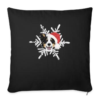 Border Collie Merry Christmas - Sofa pillowcase 17,3'' x 17,3'' (45 x 45 cm) - black - Front