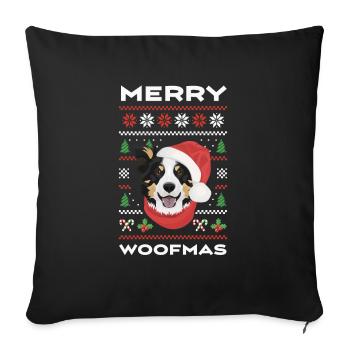 Border Collie Merry Christmas - Sofa pillowcase 17,3'' x 17,3'' (45 x 45 cm) - black - Front