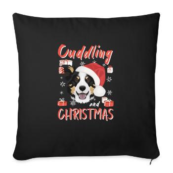 Border Collie Merry Christmas - Sofa pillowcase 17,3'' x 17,3'' (45 x 45 cm) - black - Front