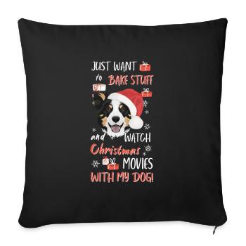 Border Collie Merry Christmas - Sofa pillowcase 17,3'' x 17,3'' (45 x 45 cm) - black - Front
