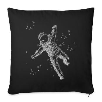 Astronaut in the sky - Sofa pillowcase 17,3'' x 17,3'' (45 x 45 cm) - black - Front