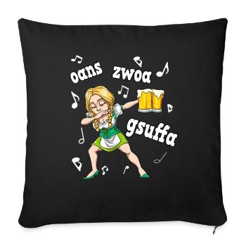 Dabbing Kellnerin Dirndl Bedienung Schunkelmusik - Sofakissenbezug 45 x 45 cm - Schwarz - Vorne