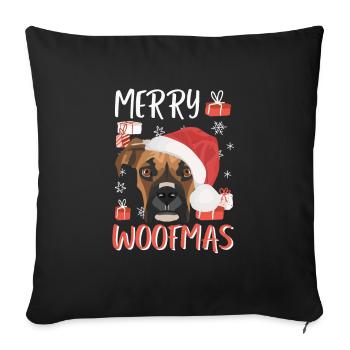 Boxer Merry Christmas - Sofa pillowcase 17,3'' x 17,3'' (45 x 45 cm) - black - Front