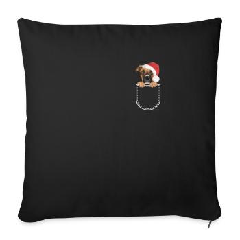 Boxer Merry Christmas - Sofa pillowcase 17,3'' x 17,3'' (45 x 45 cm) - black - Front