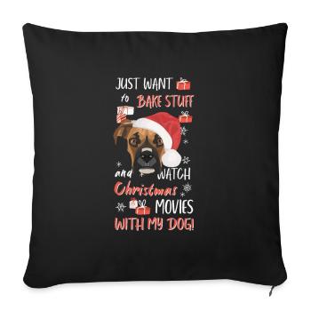 Boxer Merry Christmas - Sofa pillowcase 17,3'' x 17,3'' (45 x 45 cm) - black - Front