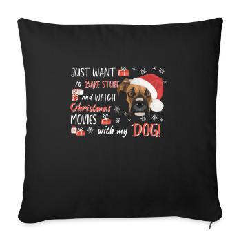Boxer Merry Christmas - Sofa pillowcase 17,3'' x 17,3'' (45 x 45 cm) - black - Front