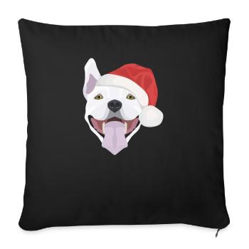 Bull Terrier Merry Christmas - Sofa pillowcase 17,3'' x 17,3'' (45 x 45 cm) - black - Front