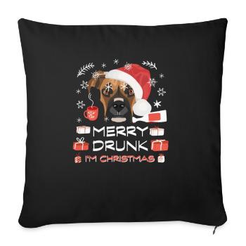 Boxer Weihnachtsmarkt - Sofakissenbezug 45 x 45 cm - Schwarz - Vorne