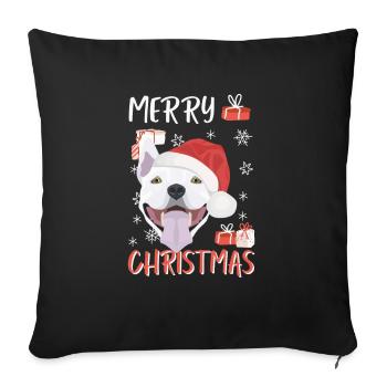Bull Terrier Merry Christmas - Sofa pillowcase 17,3'' x 17,3'' (45 x 45 cm) - black - Front