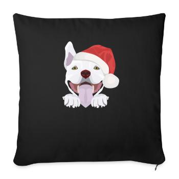 Bull Terrier Merry Christmas - Sofa pillowcase 17,3'' x 17,3'' (45 x 45 cm) - black - Front