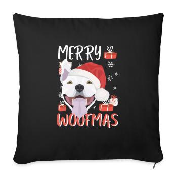 Bull Terrier Merry Christmas - Sofa pillowcase 17,3'' x 17,3'' (45 x 45 cm) - black - Front