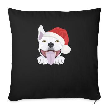 Bull Terrier Merry Christmas - Sofa pillowcase 17,3'' x 17,3'' (45 x 45 cm) - black - Front