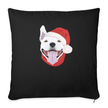 Bull Terrier Merry Christmas - Sofa pillowcase 17,3'' x 17,3'' (45 x 45 cm) - black - Front