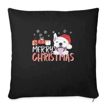 Bull Terrier Merry Christmas - Sofa pillowcase 17,3'' x 17,3'' (45 x 45 cm) - black - Front