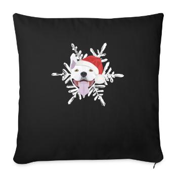 Bull Terrier Merry Christmas - Sofa pillowcase 17,3'' x 17,3'' (45 x 45 cm) - black - Front