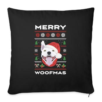 Bull Terrier Merry Christmas - Sofa pillowcase 17,3'' x 17,3'' (45 x 45 cm) - black - Front